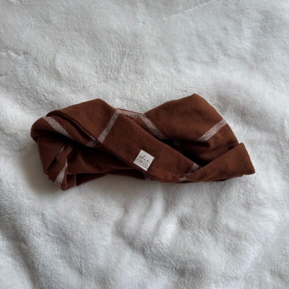 NWT Chic Pup Co Autumn Plaid Dog Scarf, Burnt Orange + White, Size Large - Picture 2 of 11